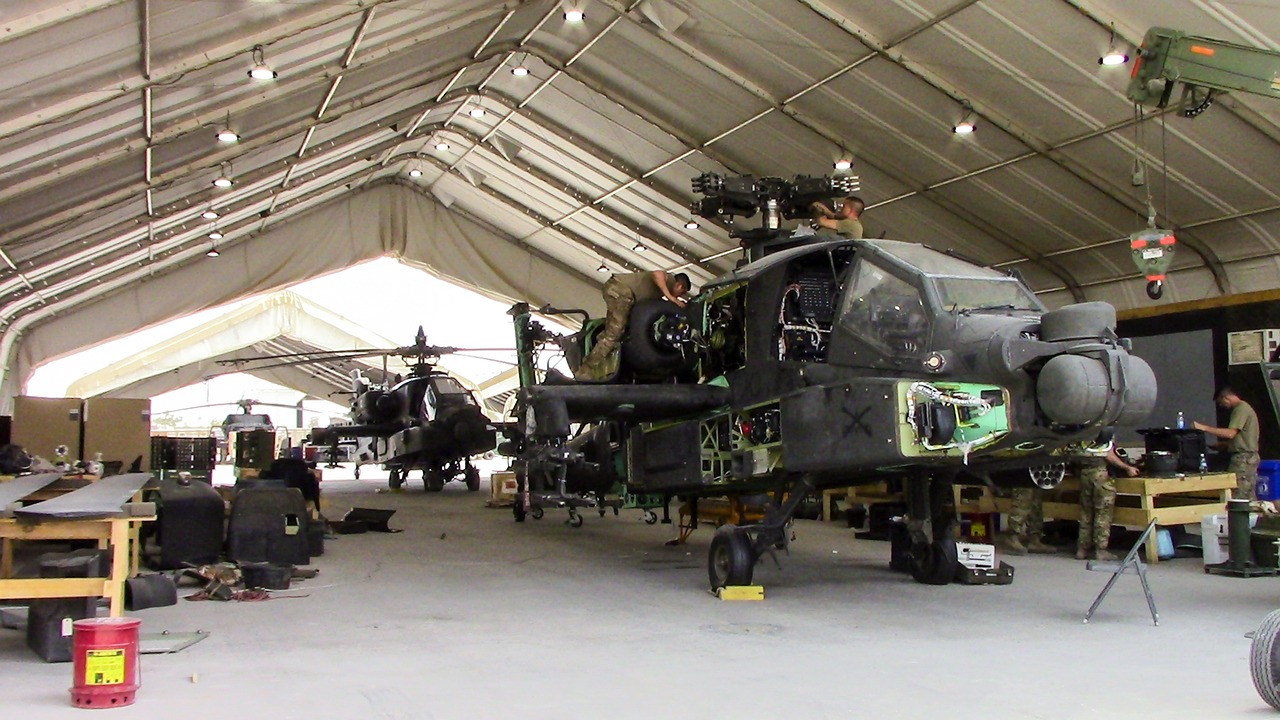 Ah-64e maintenance, maintaining, helicopter — Lawn Maintenance: A Really Struggle