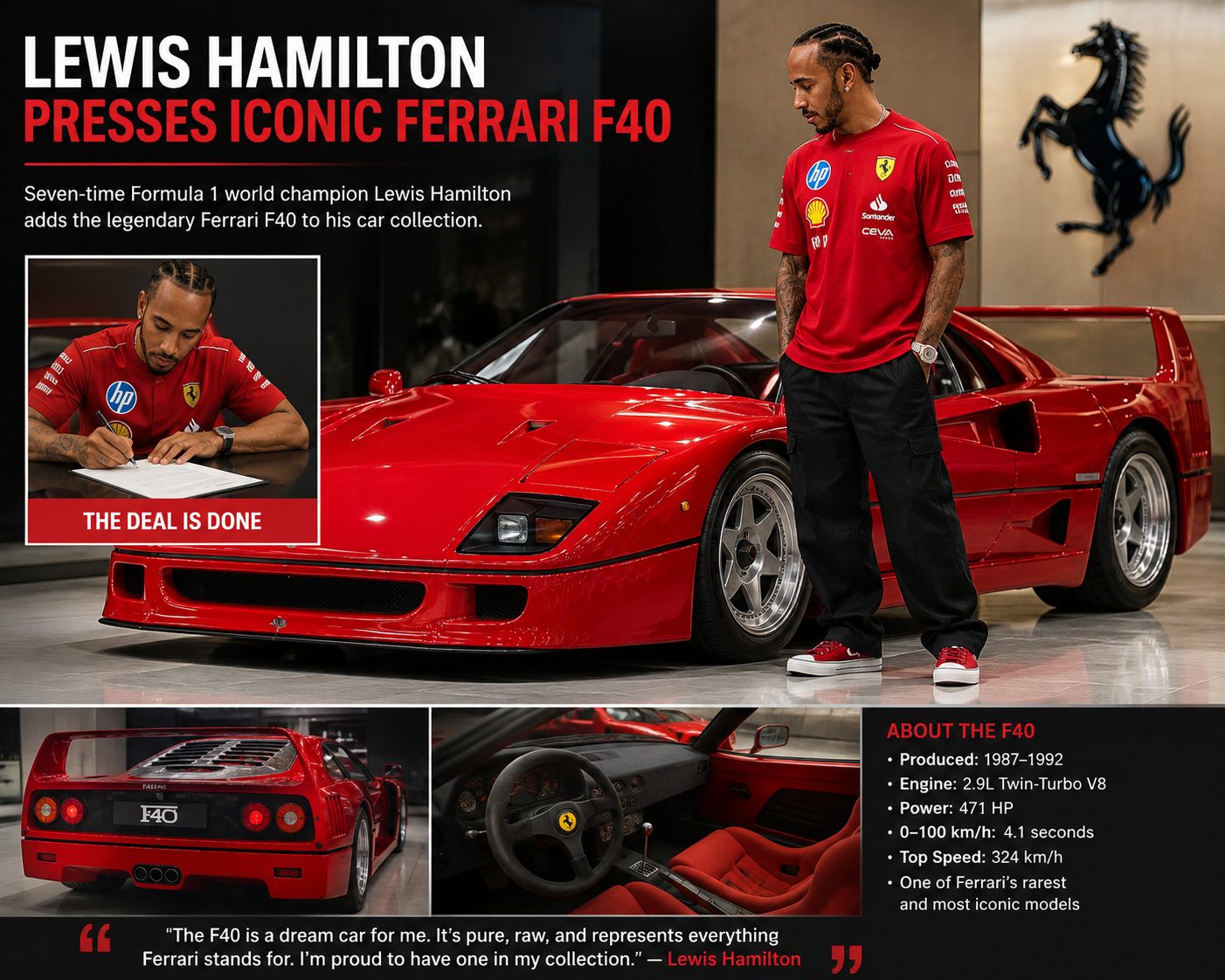 lewis hamilton ferrari f40 purchase